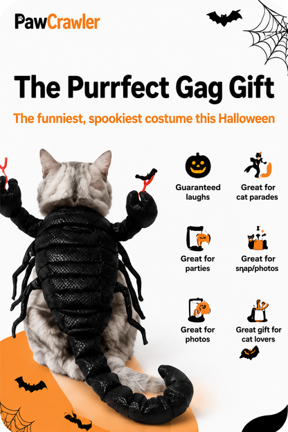 PawCrawler™ Cat Scorpian Costume | Soft Plush, Adjustable Fit
