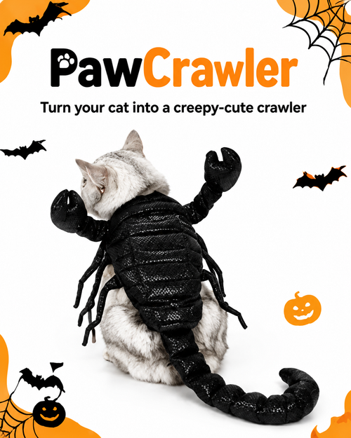 PawCrawler™ Cat Scorpian Costume | Soft Plush, Adjustable Fit